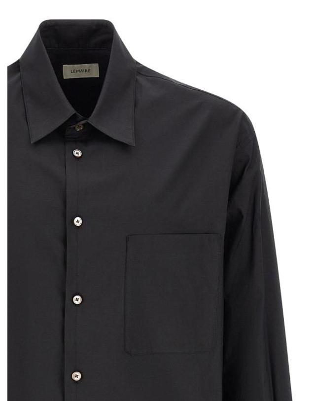 르메르 [해외직구] 르메르 셔츠 LDSH1236LF1500BK998 BLACK 착용컷