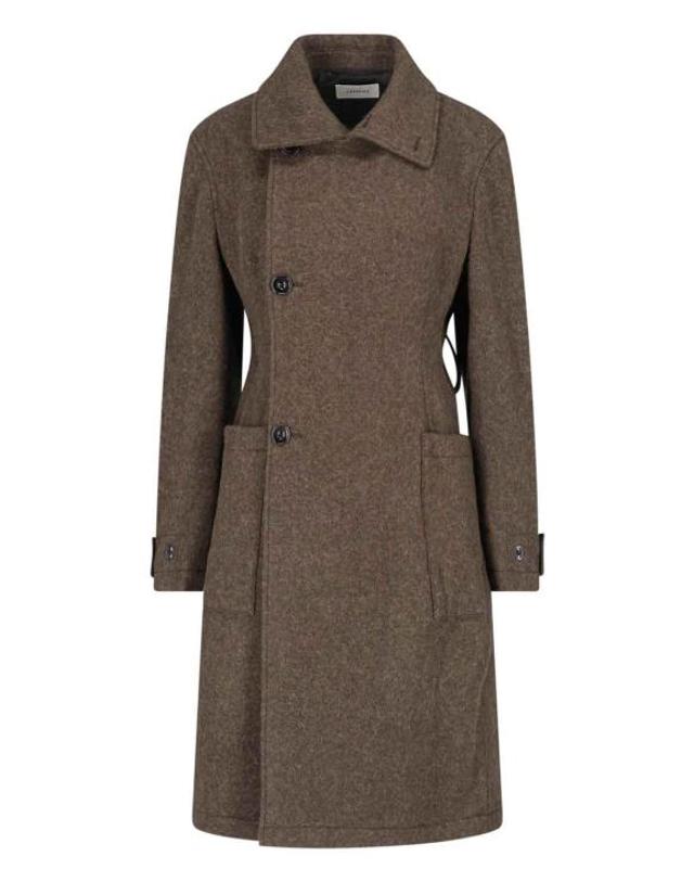 르메르 [해외직구] 26FW 르메르 피티드 랩 펠티드 울 앤 알파카 블렌드 코트 CO1155LF1700GR704 BROWN 착용컷