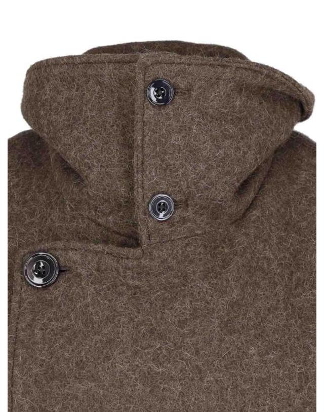 르메르 [해외직구] 26FW 르메르 피티드 랩 펠티드 울 앤 알파카 블렌드 코트 CO1155LF1700GR704 BROWN 착용컷