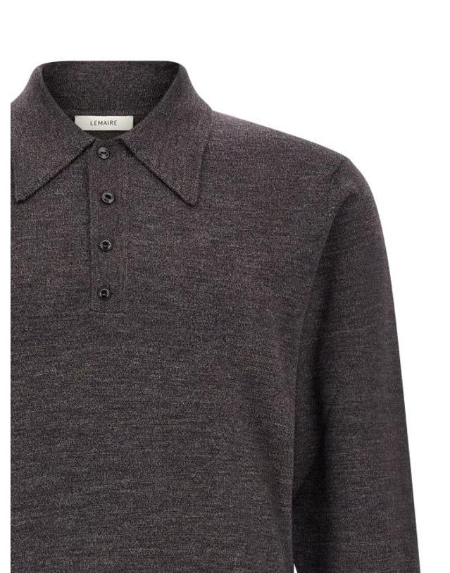 르메르 [해외직구] 26FW 르메르 파인 물리네 메리노 울 롱슬리브 폴로 스웨터 TS0031LK1072BR528 Brown 착용컷