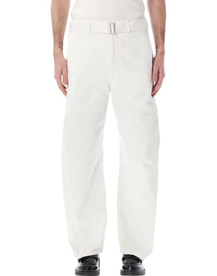 LEMAIRE [해외] 26SS 르메르 트위스트 벨티드 팬츠 PA326 LD1070WH086 WHITE E8QCXX17675
