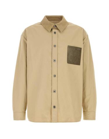 [해외직구] 26FW 로에베 로고 아나그램 코튼 오버 셔츠 H526Y05WHC BEIGE Beige o Tan