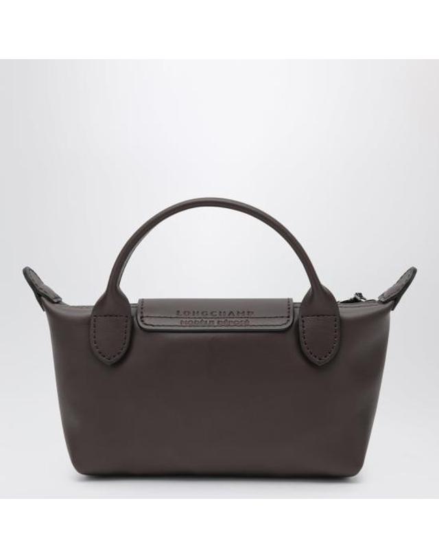 롱샴 [해외직구] 26FW 롱샴 르 플리아쥬 엑스트라 XS 레더 파우치 34205987 Brown 착용컷