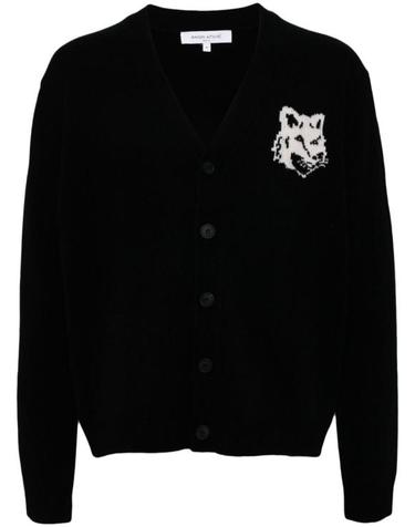 [해외직구] 24FW 메종키츠네 폭스 헤드 인타르시아 컴포트 가디건 NM00508KM0329 P199 Black