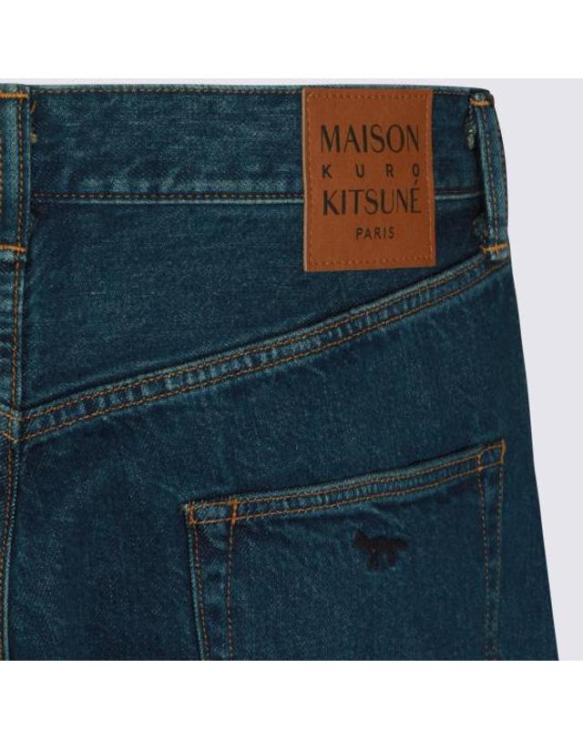 메종 키츠네 [해외직구] 26SS 메종키츠네 데님 팬츠 990001 0518 FADED INDIGO 착용컷