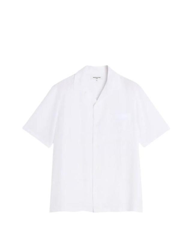 메종 키츠네 [해외직구] 26SS 메종키츠네 반팔 셔츠 QM00405WW9099 P100 WHITE 착용컷