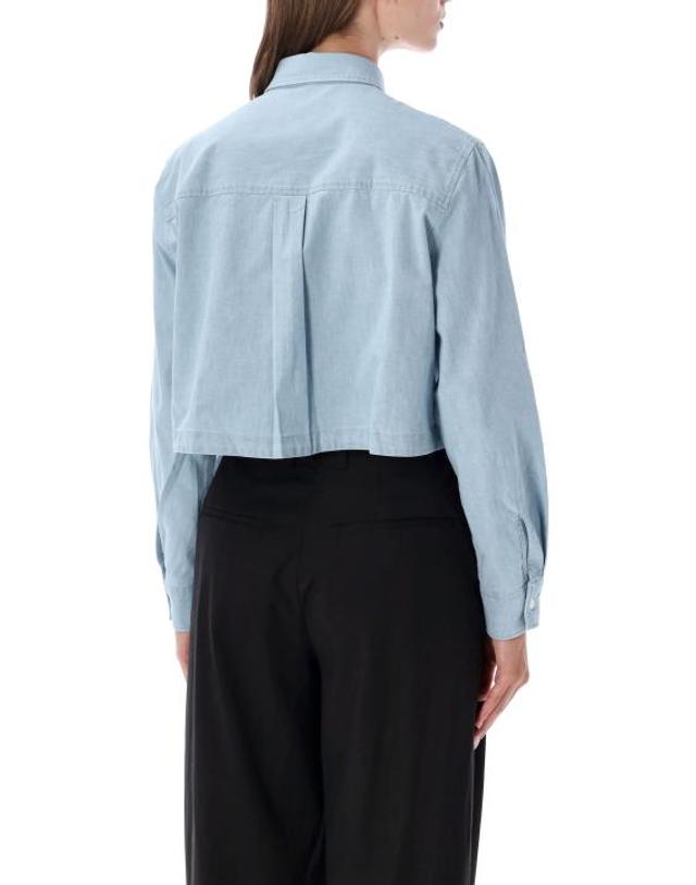 메종 키츠네 [해외직구] 26SS 메종키츠네 셔츠 QW00402WC5006 0434 PURE BLUE 착용컷