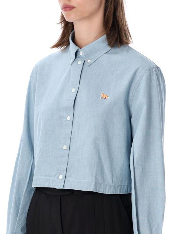 메종 키츠네 [해외직구] 26SS 메종키츠네 셔츠 QW00402WC5006 0434 PURE BLUE 착용컷