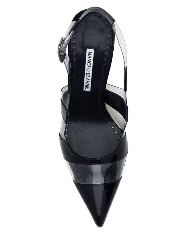 마놀로 블라닉 [해외직구] 24FW 마놀로 블라닉 힐 펌프스 UXRA2241625 NAVYLGRY BLACK 착용컷