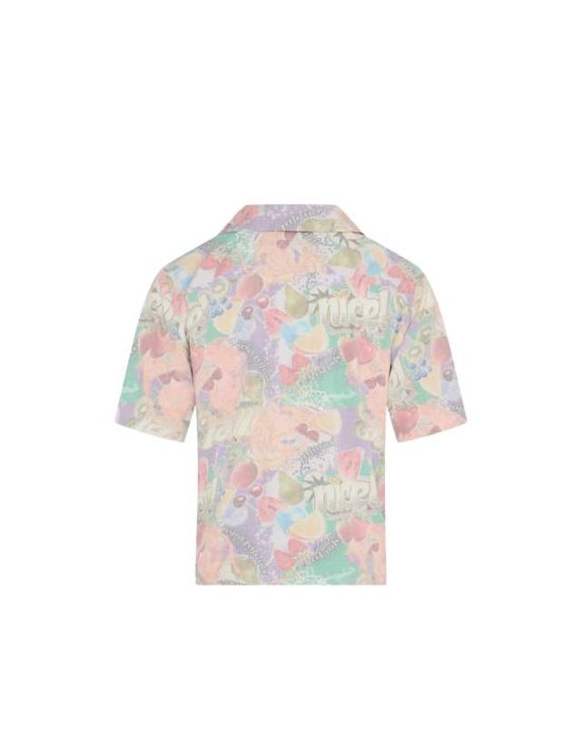 마틴로즈 [해외직구] 26SS 마틴로즈 반팔 셔츠 404WS24809 MUL PURPLE ORANGE 착용컷