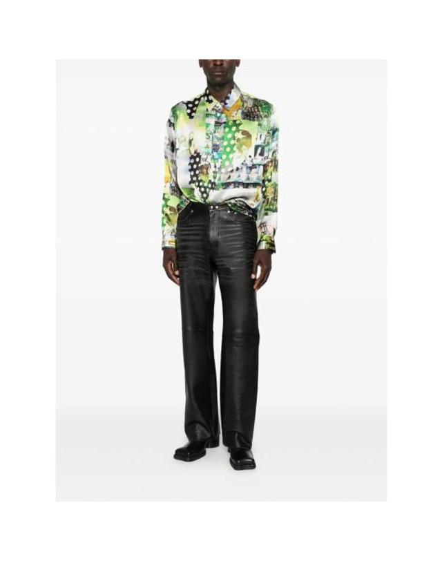 마틴로즈 [해외직구] 26SS 마틴로즈 긴팔 셔츠 401WF09422 GRN GREEN WHITE 착용컷