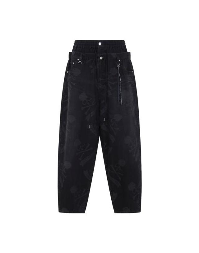 마스터마인드 [해외직구] 26SS 마스터마인드 데님 팬츠 MW26SE1PA006 002 BLACK 착용컷