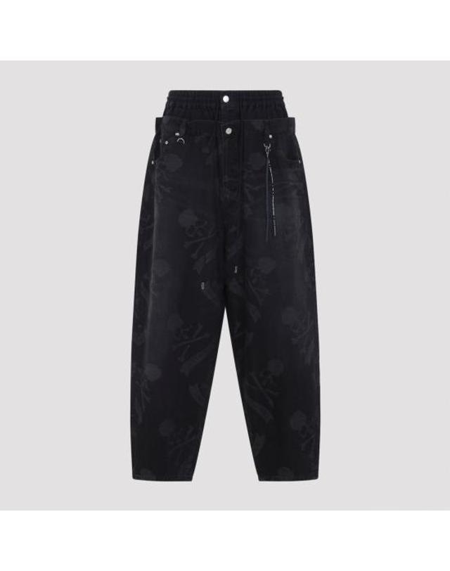 마스터마인드 [해외직구] 26SS 마스터마인드 데님 팬츠 MW26SE1PA006 002 BLACK 착용컷
