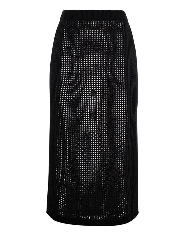 엠씨투 세인트바스 [해외직구] 25SS 세인트바쓰 미디 스커트 DRL0001 01406H BLACK 착용컷