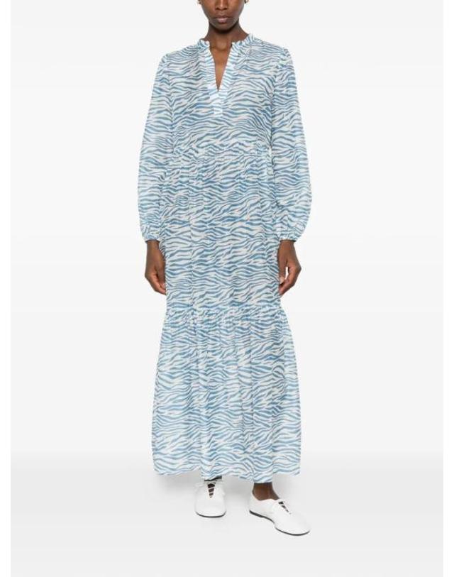 엠씨투 세인트바스 [해외직구] 26SS 세인트바쓰 롱 원피스 SYV0001 00896L SILK VOILE ZEBRA COLOR 36 착용컷