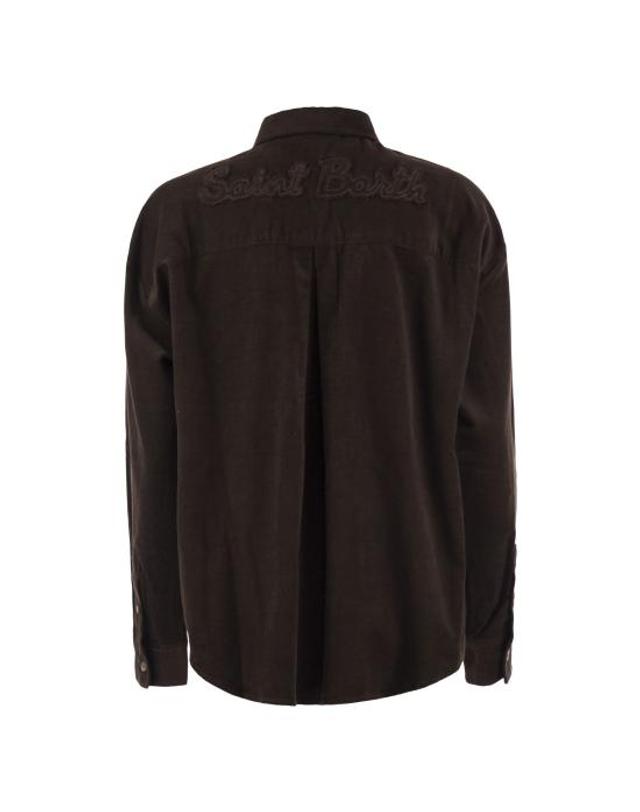 엠씨투 세인트바스 [해외직구] 26FW 세인트바쓰 블라우스 셔츠 GIG0002 DARK BROWN 착용컷