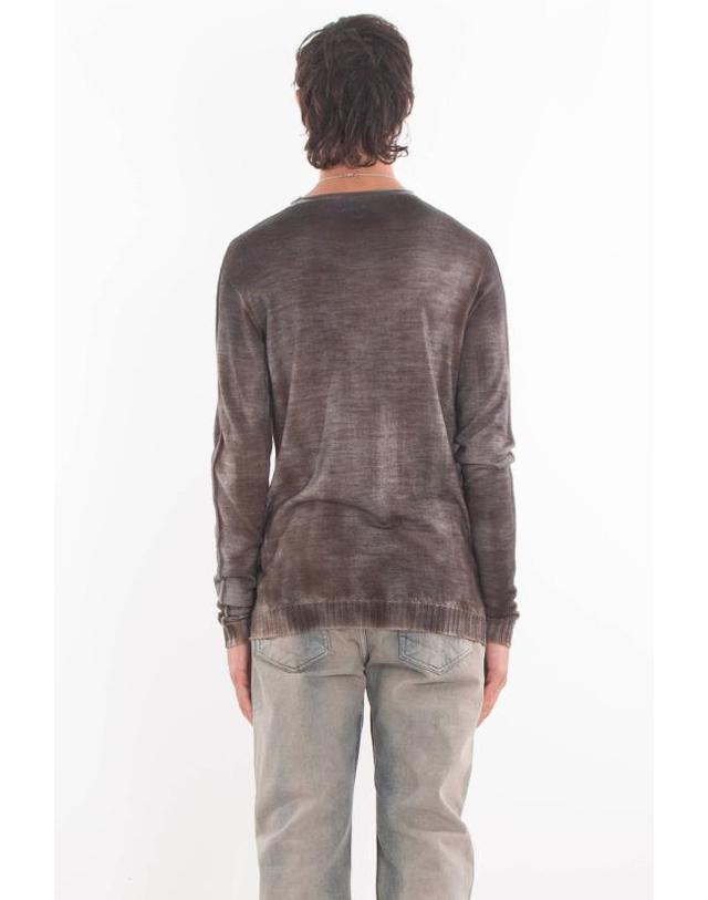 엠디75 [해외직구] 25FW 엠디75 스웨터 MD12101 CAMEL BLACK Beige 착용컷
