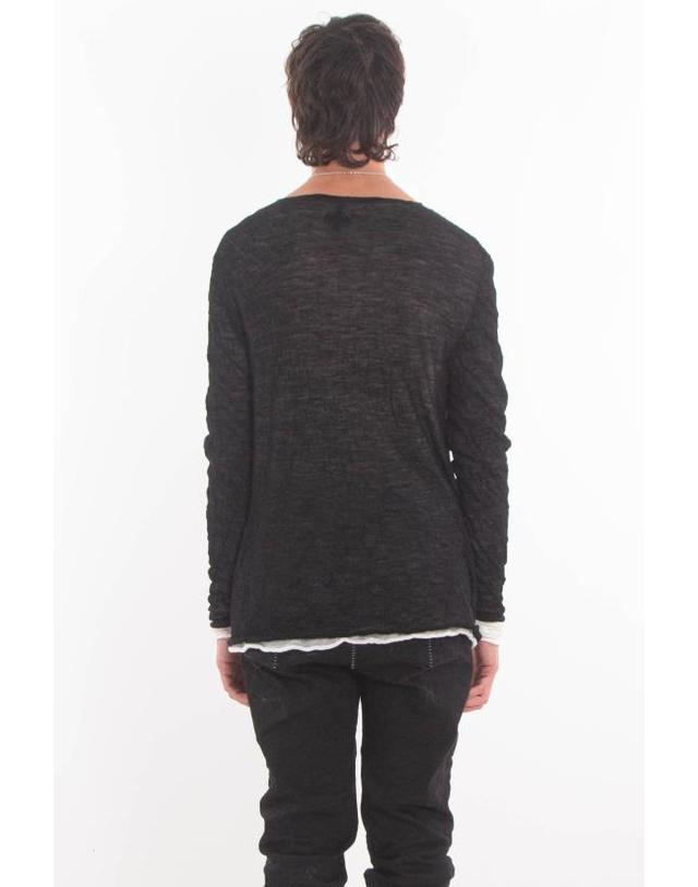 엠디75 [해외직구] 25FW 엠디75 스웨터 MD12133 BLACK WHITE Black 착용컷