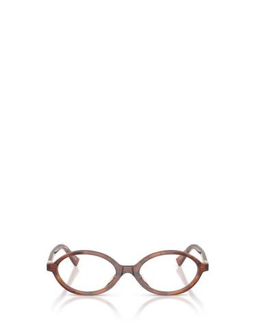[해외직구] 26FW 미우미우 REGARD 리가드 오벌 프레임 안경 MU 01XV 26E1O1 STRIPED TOBACCO
