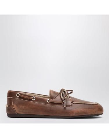 [해외직구] 26FW 미우미우 블리치드 가죽 덱 슈즈 5D123E0053F33 Brown