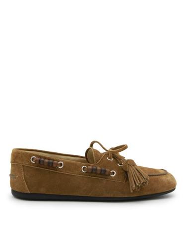 [해외직구] 26FW 미우미우 스웨이드 태슬 장식 덱 슈즈 5D518EF005 054F0393 OLIVA