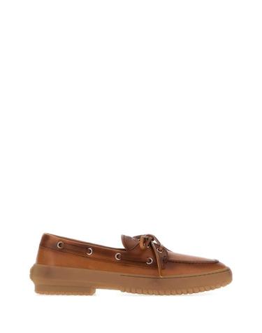 [해외직구] 26FW 미우미우 레더 덱 슈즈 5D793EF005070 F0046 Camel