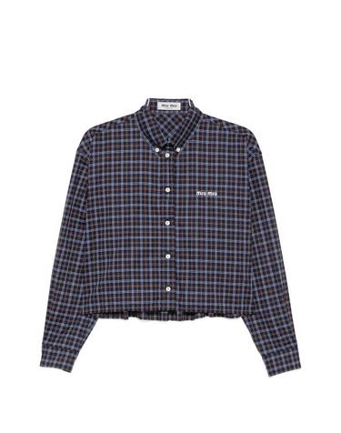 [해외직구] 26FW 미우미우 블라우스 셔츠 긴팔 탑 MK1659OOO19U3 F057W BLUE