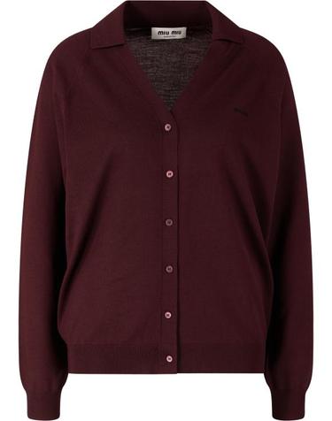 [해외직구] 26FW 미우미우 남성 울 니트 가디건 MASTER ULT 009752 AMARANTE 40 BURGUNDY