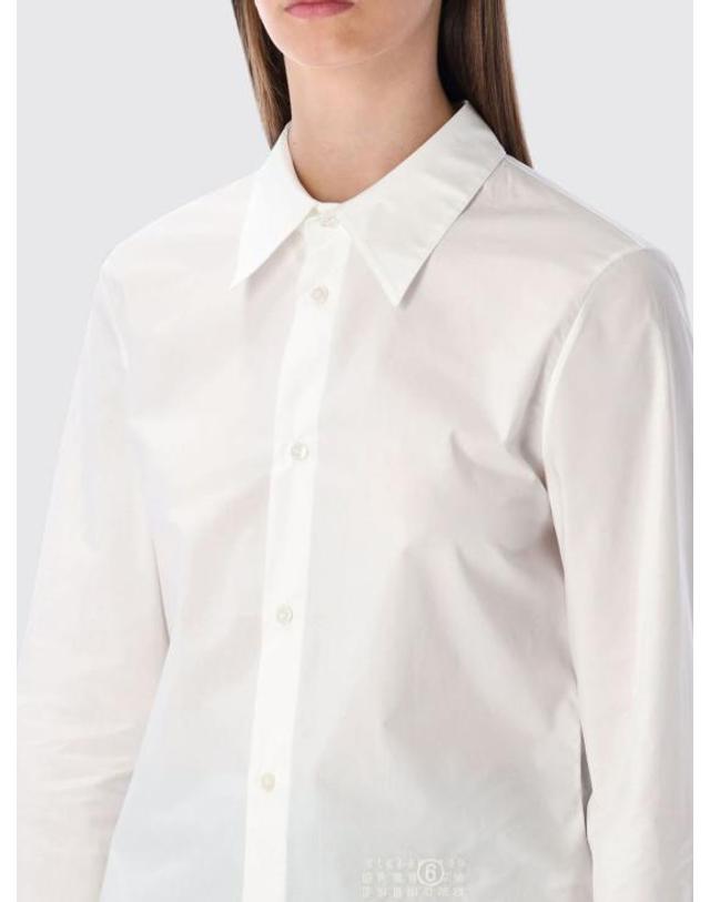 엠엠6 [해외직구] 26SS MM6 메종마르지엘라 셔츠 S62DT0049M35256 100 White 착용컷