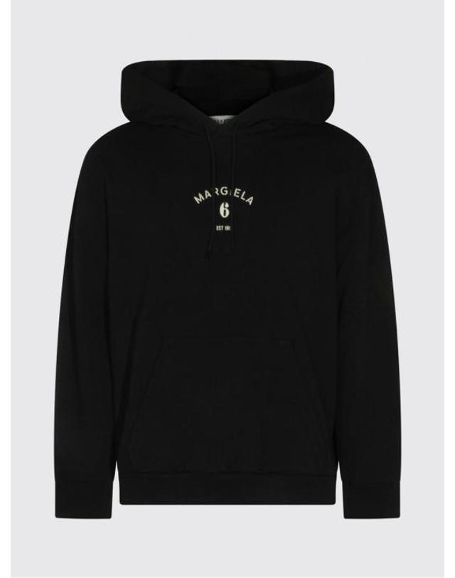 엠엠6 [해외직구] 26SS MM6 메종마르지엘라 후드 티셔츠 SH2GU0031M25014 900 Black 착용컷