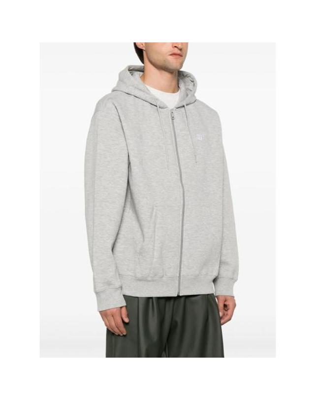 뉴발란스 [해외직구] 26FW 뉴발란스 로고 플리스 풀집 후디 MJ41502AG GREY 착용컷