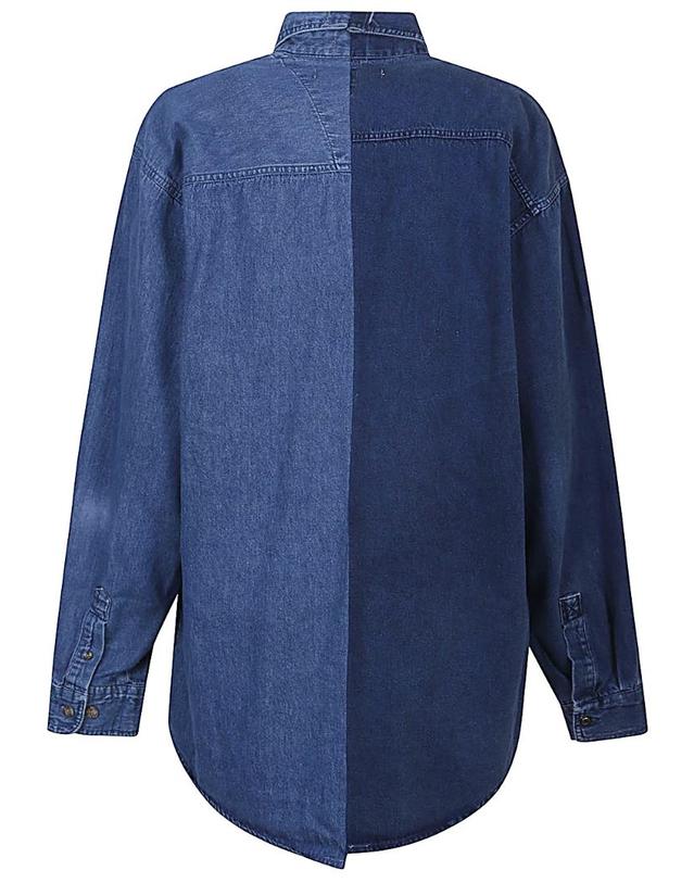 이엘브이데님 [해외직구] 25SS E L V 데님 여성 셔츠 2002203DARKBLUE TP582373437 착용컷