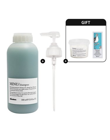 [갤러리아] 미누 샴푸 1000ml (+컨디셔너 75ml, 샴푸 12ml)