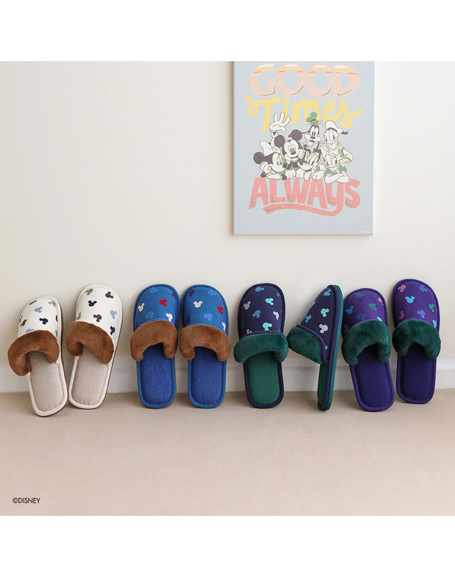 오리고 디즈니 벨보아 미키 자수 실내화 4 colors / 2size 착용컷