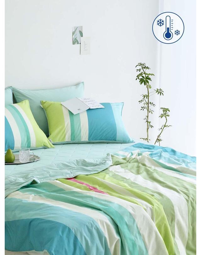 오리고 부드러운 냉감 고밀도 순면 여름 슬림 차렵이불 2 color 2size 착용컷
