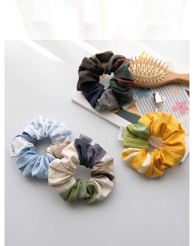 오리고 면 스크런치 4 color 착용컷