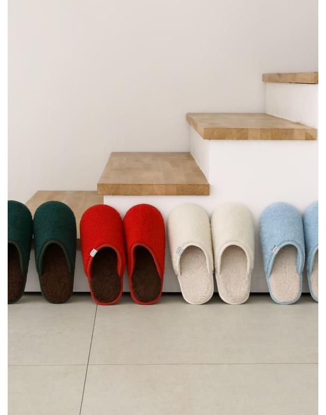 오리고 플리스 양털 실내화 층간소음 홈 슬리퍼 4 color 착용컷
