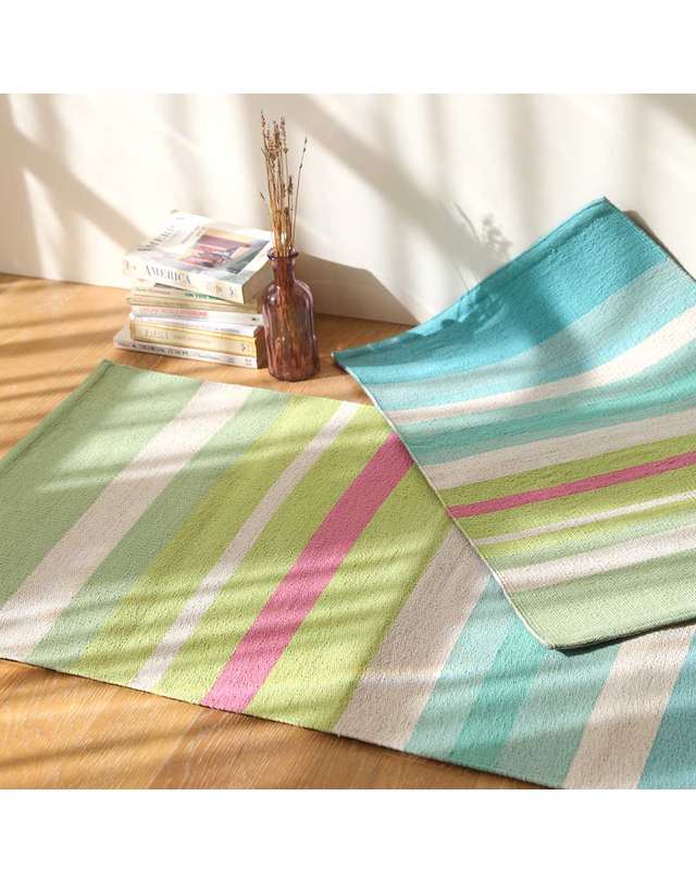 오리고 핸드메이드 면 발매트 겸 다용도 러그 5color 2 size 착용컷