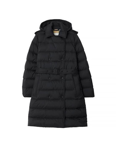 [엘원] 26FW 버버리 미드 렝스 구스 다운 패딩 코트 8131875 블랙