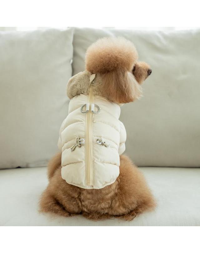 퍼피아 마쉬멜로우 하네스 패딩 착용컷