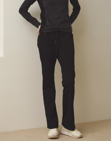 세미 부츠컷 트랙팬츠 _ 블랙