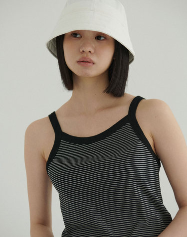 [15차] Stripe Rib Sleeveless (Black)