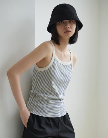 [28차] Stripe Rib Sleeveless (Ivory)