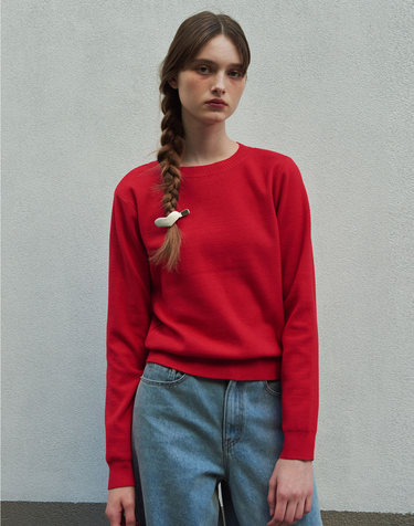 Back cut-out knit (Red)