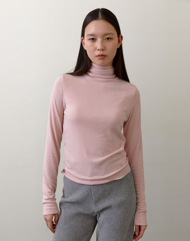 [17차] Classic Turtle neck T-shirts (Light pink)