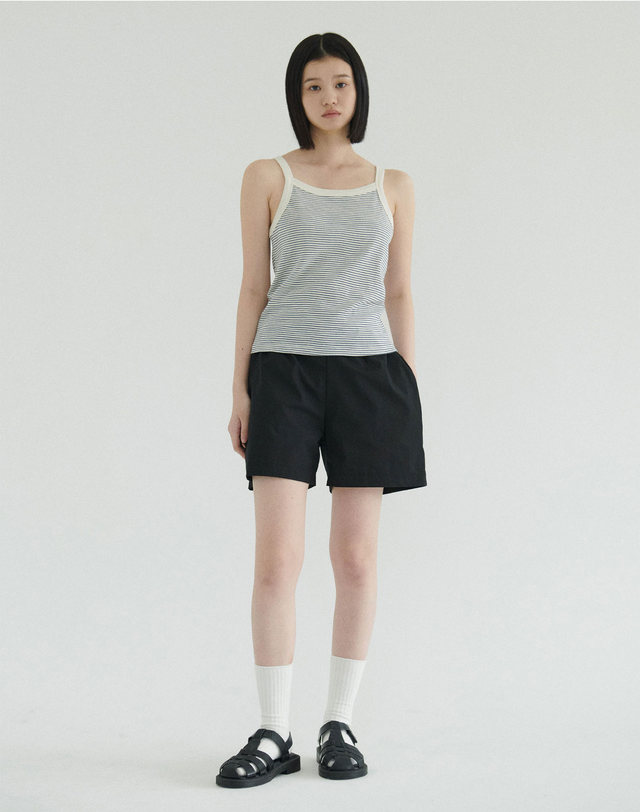 38컴온커먼 [28차] Stripe Rib Sleeveless (Ivory) 착용컷