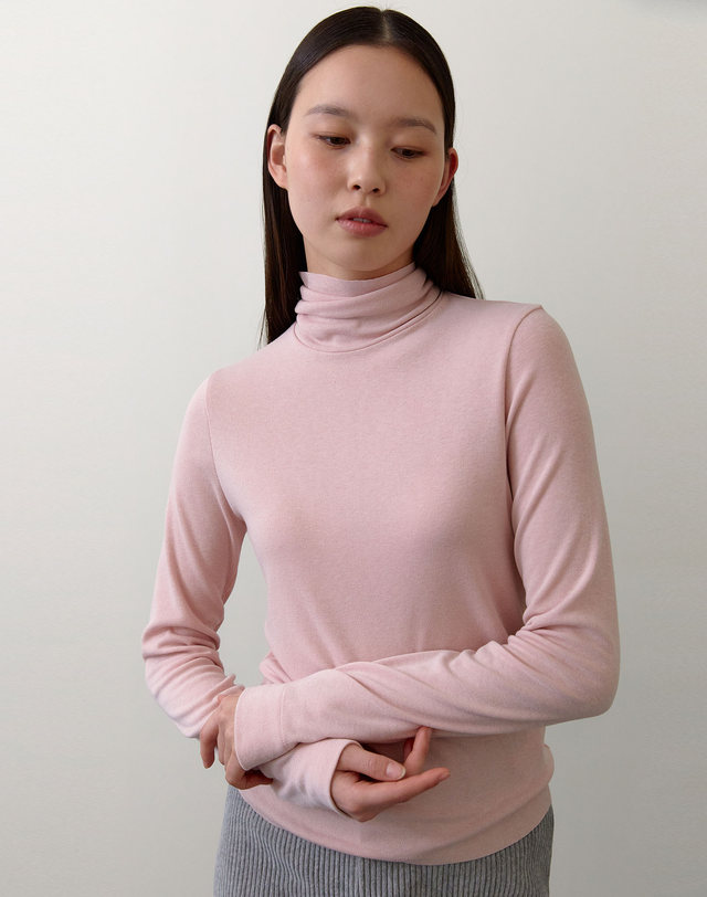 38컴온커먼 [17차] Classic Turtle neck T-shirts (Light pink) 착용컷