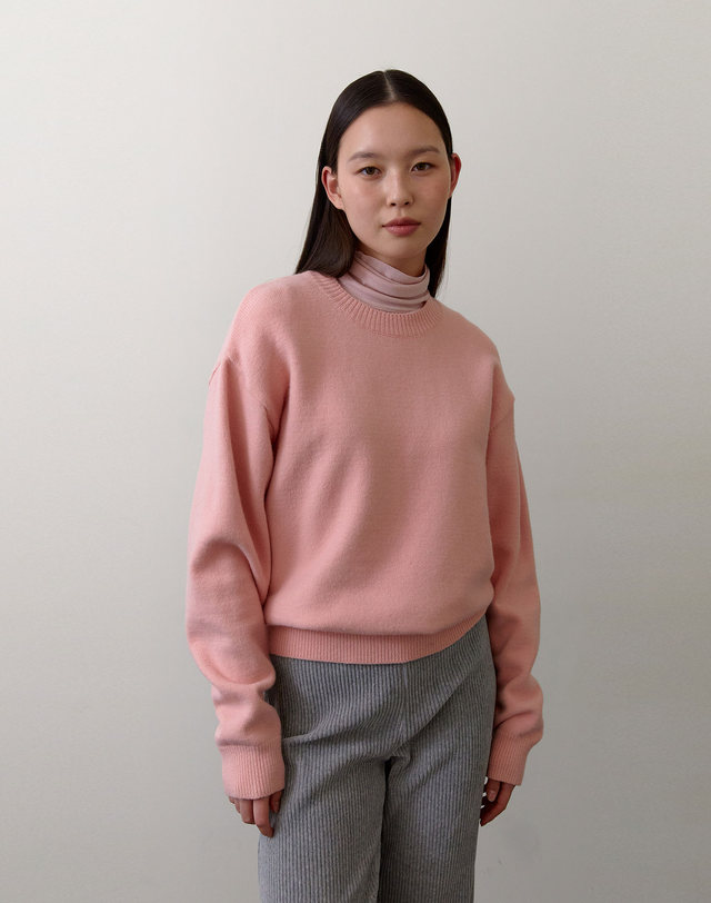 38컴온커먼 [17차] Classic Turtle neck T-shirts (Light pink) 착용컷
