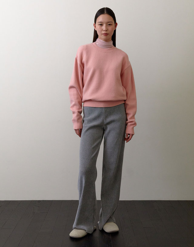 38컴온커먼 [7차] Big corduroy banding pants (Melange grey) 착용컷
