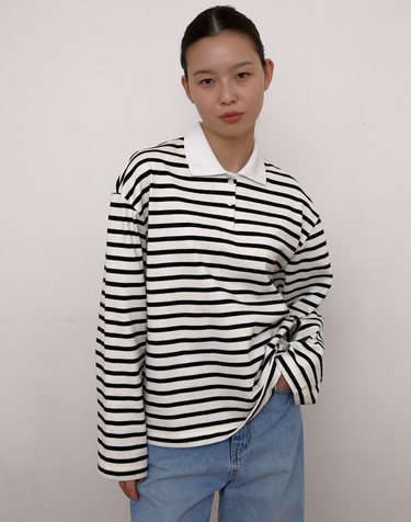 Stripe polo T-Shirts (White)